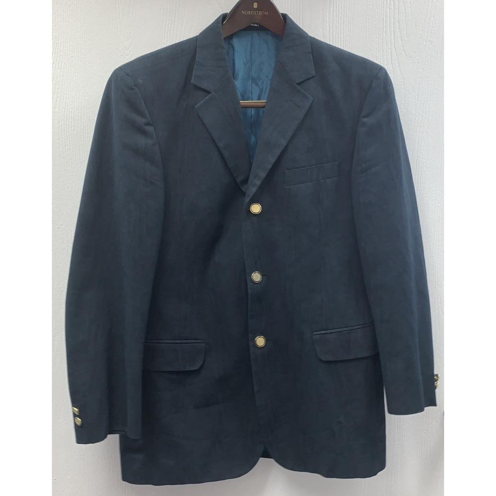 Versace‎ Jeans Men Navy Blue Subtle Printed Blazer Luxury 36 (Med-Large)  Italy